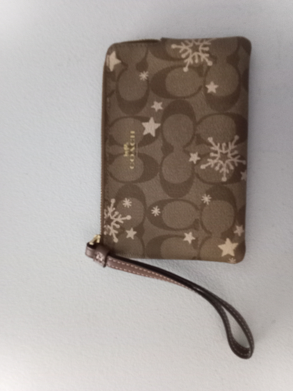 Coach Brown Signature Wristlet Phone Case
